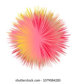 ball with the effect of fur. shaggy ball. Colorful cartoon fluffy pompon. Fur ball. Vector isolated on white background. Funny fur balls for game design.
