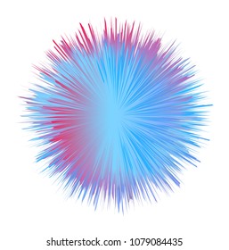 ball with the effect of fur. shaggy ball. Colorful cartoon fluffy pompon. Fur ball. Vector isolated on white background. Funny fur balls for game design.

