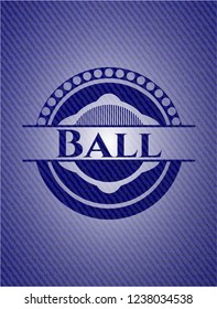 Ball emblem with jean background