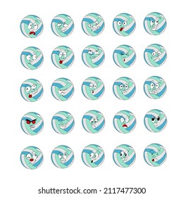 ball with emotions.vector icon set. funny cartoon elements for messengers and social networks.