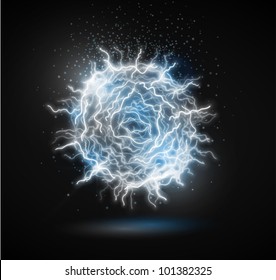 Ball Of Energy From Lightning (Fireball). Eps 10