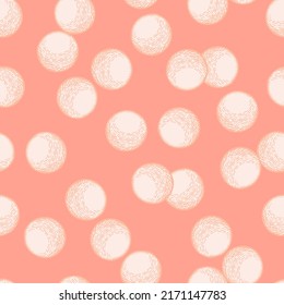 Ball engraved seamless pattern. Vintage sports elements for table tennis hand drawn style. Sketch texture for fabric, wallpaper, textile, print, title, wrapping paper. Vector illustration.