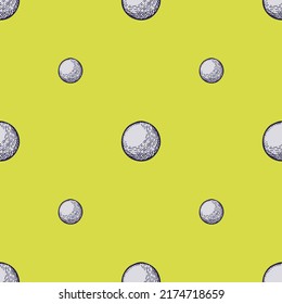 Ball engraved seamless pattern. Vintage sports elements for table tennis hand drawn style. Sketch texture for fabric, wallpaper, textile, print, title, wrapping paper. Vector illustration.