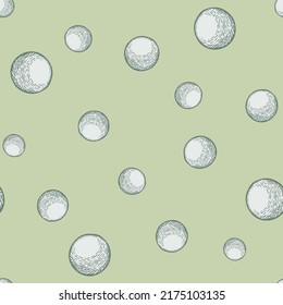 Ball engraved seamless pattern. Vintage sports elements for table tennis hand drawn style. Sketch texture for fabric, wallpaper, textile, print, title, wrapping paper. Vector illustration.