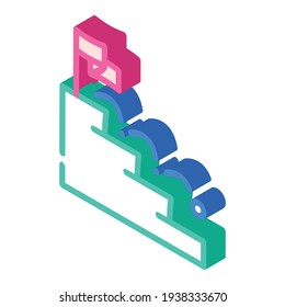 ball falling on stairs isometric icon vector. ball falling on stairs sign. isolated symbol illustration