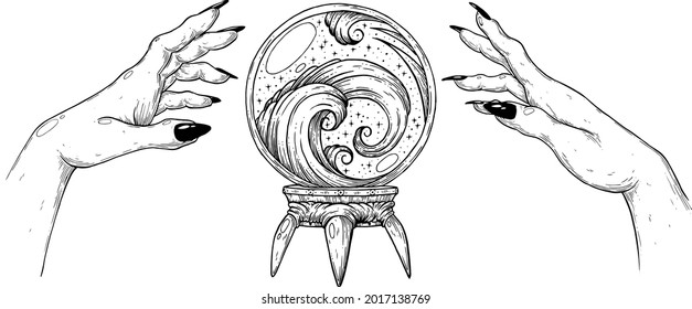 The ball of fate with witches arms.