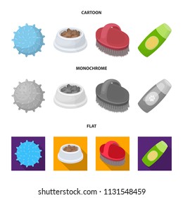 Ball, feed bowl, shampoo and other zoo store products. Pet shop set collection icons in cartoon,flat,monochrome style vector symbol stock illustration web.