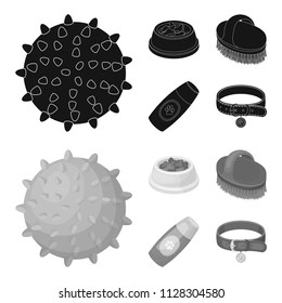 The ball, feed, shampoo and other zoo store products. Pet shop set collection icons in black,monochrome style vector symbol stock illustration web.
