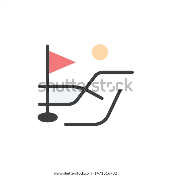Ball, Field, Golf Sport \
Flat Color Icon. Vector icon banner Template. Vector Icon Template\
background