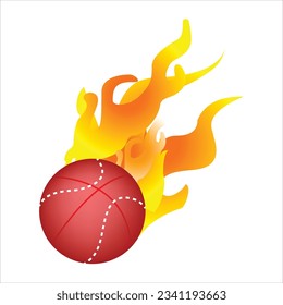 Ball fire and drawing illustration