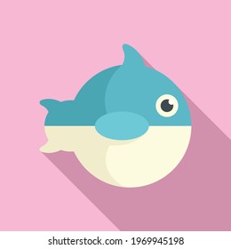 Ball fish toy icon. Flat illustration of Ball fish toy vector icon for web design