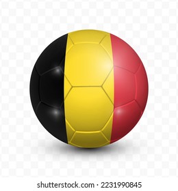 Ball Flag of Belgium with transparent background(PNG), Vector Illustration.