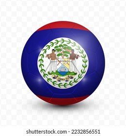 Ball Flag of Belize with transparent background(PNG), Vector Illustration.