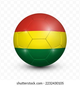 Ball Flag of Bolivia with transparent background(PNG), Vector Illustration.