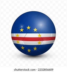 Ball Flag of Cape Verde with transparent background(PNG), Vector Illustration.