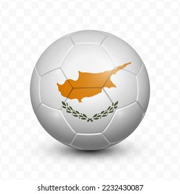 Ball Flag of Cyprus with transparent background(PNG), Vector Illustration.