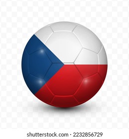 Ball Flag of Czech with transparent background(PNG), Vector Illustration.