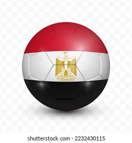 Ball Flag of Egypt with transparent background(PNG), Vector Illustration.