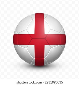 Ball Flag of England with transparent background(PNG), Vector Illustration.