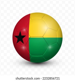 Ball Flag of Guinea-Bissau with transparent background(PNG), Vector Illustration.