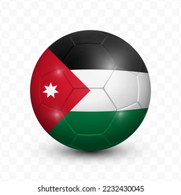 Ball Flag of Jordan with transparent background(PNG), Vector Illustration.