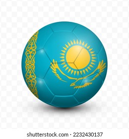 Ball Flag of Kazakhstan with transparent background(PNG), Vector Illustration.