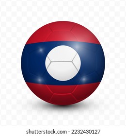 Ball Flag of Laos with transparent background(PNG), Vector Illustration.