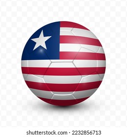 Ball Flag of Liberia with transparent background(PNG), Vector Illustration.