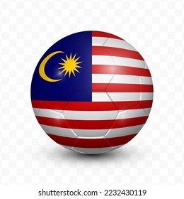 Ball Flag of Malaysia with transparent background(PNG), Vector Illustration.