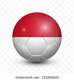 Ball Flag of Monaco with transparent background(PNG), Vector Illustration.