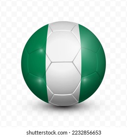 Ball Flag of Nigeria with transparent background(PNG), Vector Illustration.