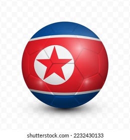 Ball Flag of North Korea with transparent background(PNG), Vector Illustration.