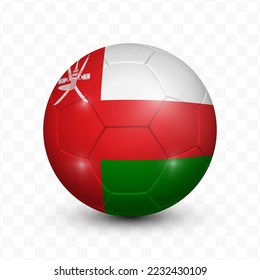 Ball Flag of Oman with transparent background(PNG), Vector Illustration.