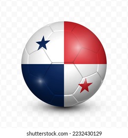 Ball Flag of Panama with transparent background(PNG), Vector Illustration.