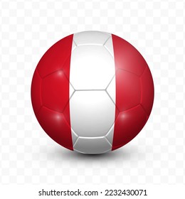 Ball Flag of Peru with transparent background(PNG), Vector Illustration.