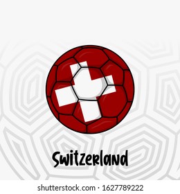 Ball Flag of Switzerland, Football championship banner, Vector illustration of abstract soccer ball with Switzerland national flag colors for template design
