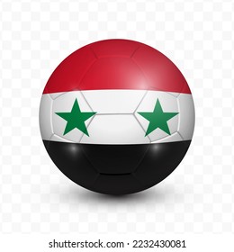 Ball Flag of Syria with transparent background(PNG), Vector Illustration.