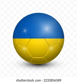 Ball Flag of Ukraine with transparent background(PNG), Vector Illustration.