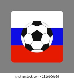 Ball, flag. Vector illustration.