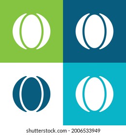 Ball Flat four color minimal icon set