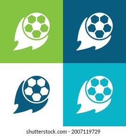 Ball Flat four color minimal icon set
