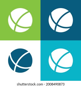 Ball Flat four color minimal icon set