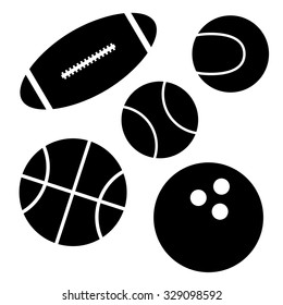 Ball flat icon set vector illustration