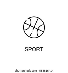 Ball flat icon. Single high quality outline symbol of education for web design or mobile app. Thin line signs of basketball for design logo, visit card, etc. Outline pictogram of sport