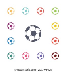 ball flat icons set. Open round colorful buttons. Vector 