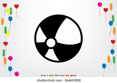Ball flat vector icon eps10. Toy sign for websites and mobile app.