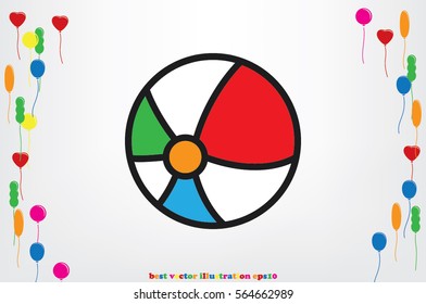 Ball flat vector icon eps10. Toy sign for websites and mobile app.