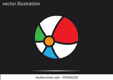 Ball flat vector icon eps10. Toy sign for websites and mobile app 