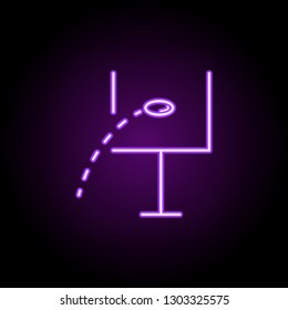 ball in flight rugby outline icon. Elements of Sport in neon style icons. Simple icon for websites, web design, mobile app, info graphics