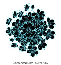 
ball of flowers, vector illustration 